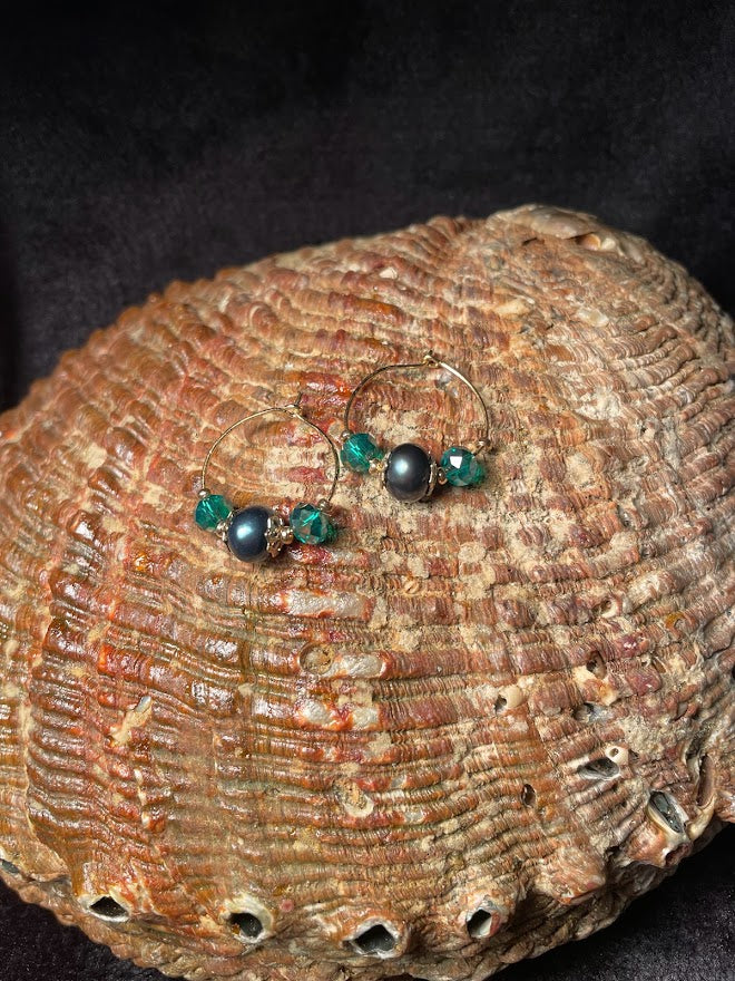 Winter green Pearl Earrings