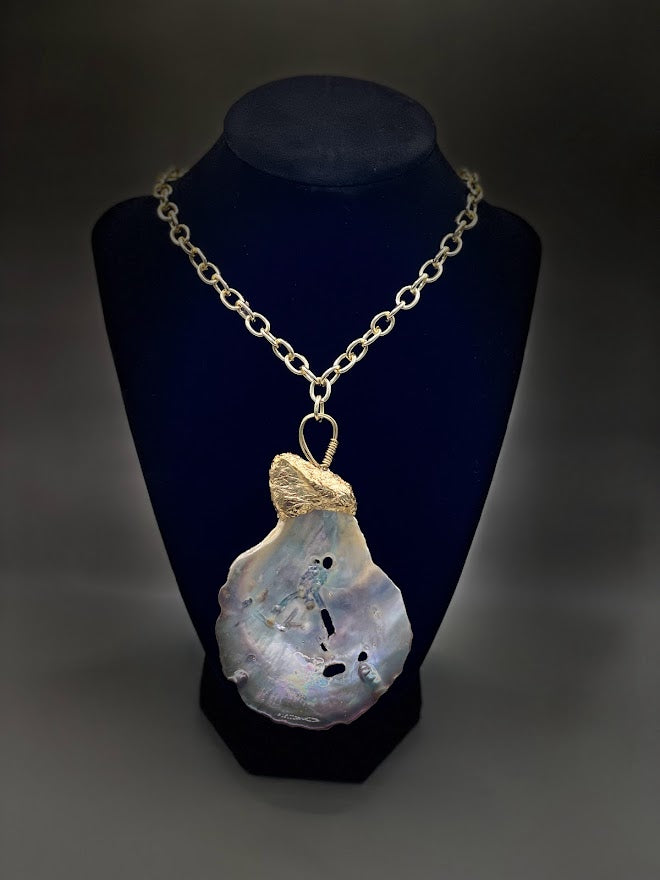 Purple Abalone Shell /Gold Necklace